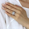 2PCS Vintage Milgrain Matching Cushion Cut Wedding Bridal Set