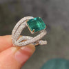 Luxury Pave Emerald Cut Ring in Sterling Silver