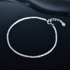 Women Elegant Sterling Silver Tennis Bracelet
