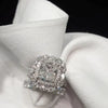 Gorgeous 3.0 Carat Cushion Cut Sterling Silver Bridal Set